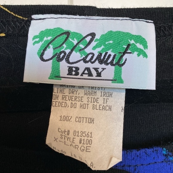 Coconut Bay Mini Dress Womens XL Fish Tropical Beach Novelty Cotton Made in USA - Picture 5 of 6